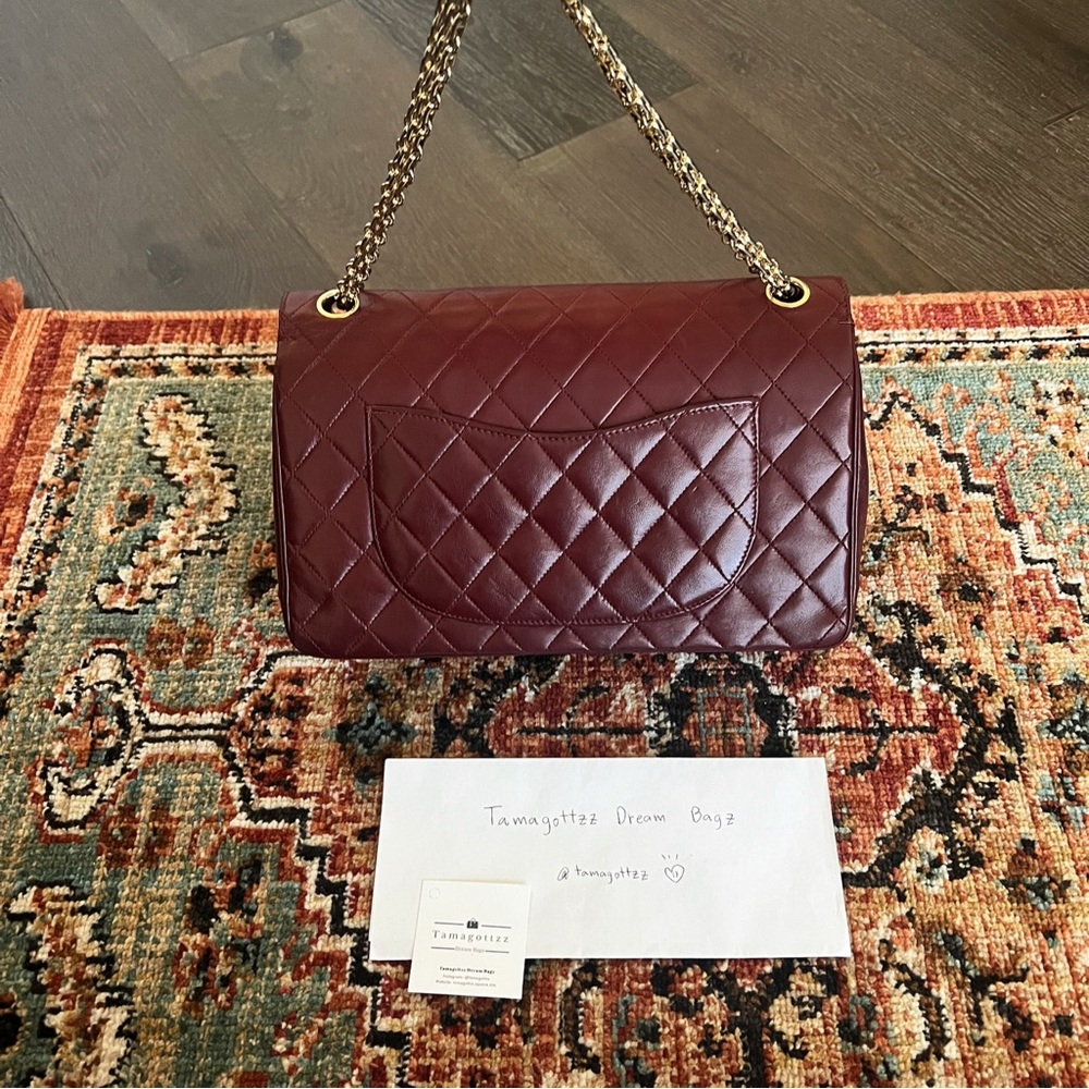 ❌RESERVED❌Chanel Classic Vintage Bijoux Chain Burgundy Medium Double Flap Bag - Picture 4 of 11